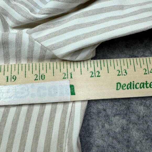 Roz & Ali Blazer Jacket Womens Plus 1X Beige White Striped Crochet Linen Blend - Picture 8 of 9